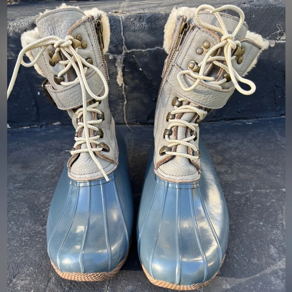 Sperry × J. Crew Shearwater Winter Duck
Boots Gray Blue Size 9 - Picture 2 of 6